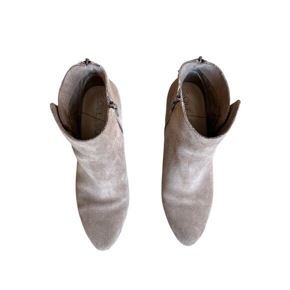 Sole Society Suede River Taupe Ankle Bootie Shoe Womens Sz 9 Casual Dress Boot - Picture 3 of 11